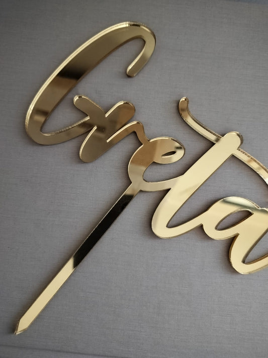 cake topper oro specchiato